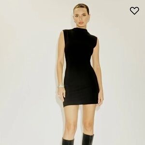 Reformation Alden Knit Dress Black Xsmall